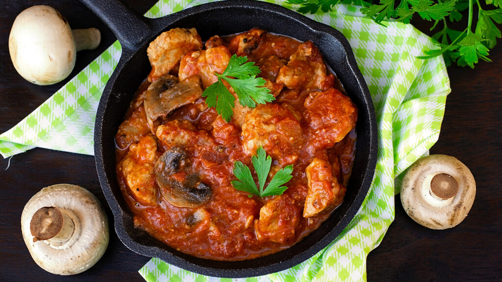 Chicken, Mushroom & Gnocchi Tomato Skillet