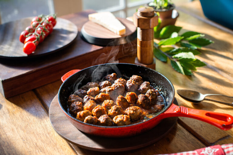 Meatball and Orzo Tray Bake