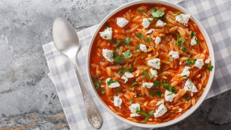 One Pan Baked Orzo with Spinach and Feta