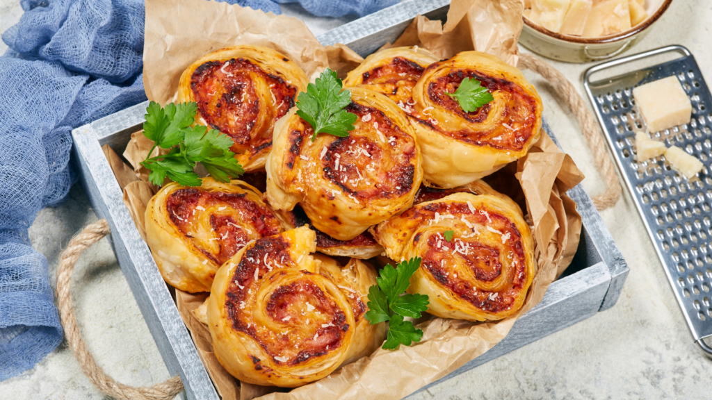 Spinach, Feta and Tomato Puff Pastry Rolls
