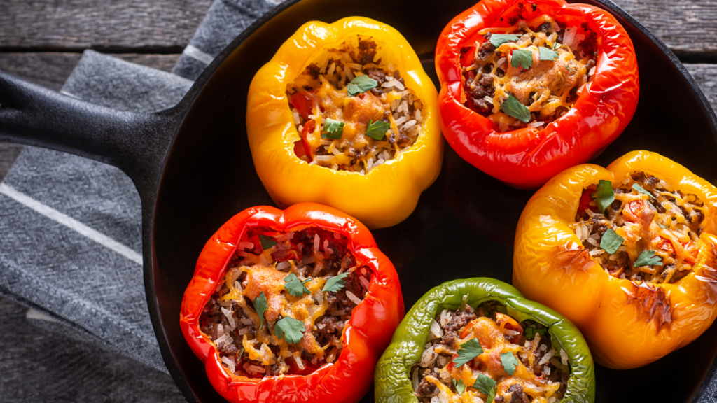 Stuffed Peppers with Tomato Rice